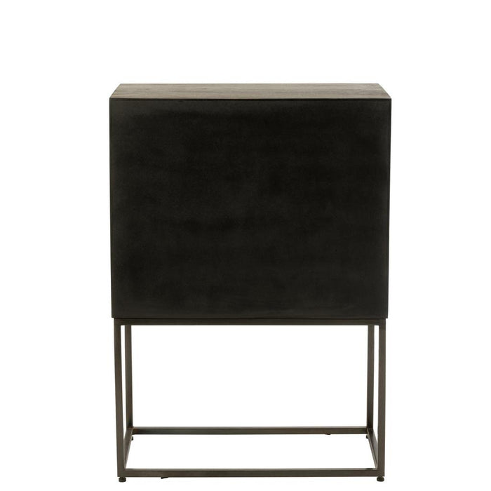 J-Line Kast Pino metaal/mangohout bruin/grijs-Ladenkasten-J-Line