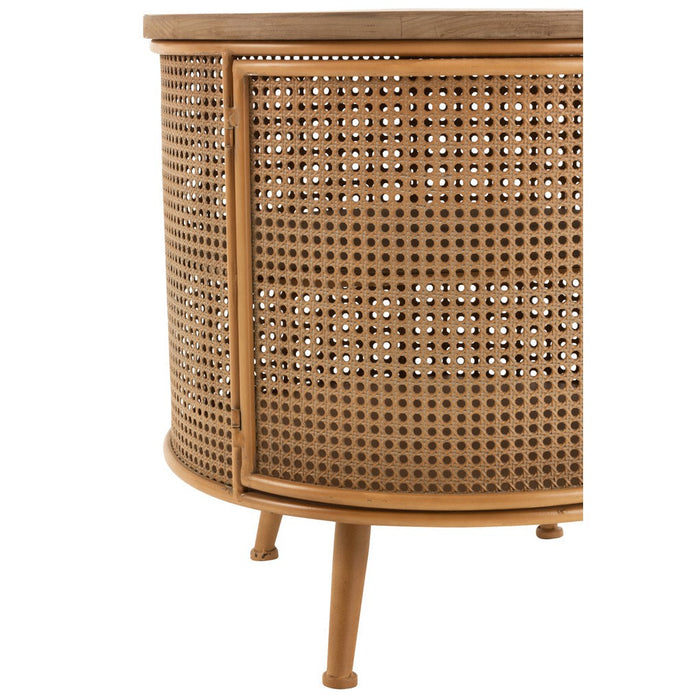 J-Line Kast Rond metaal/hout bruin-Opbergkasten-J-Line