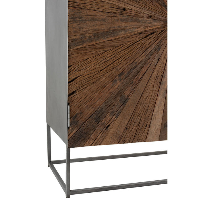J-Line Kast Shanil 2 deuren hout/ijzer naturel/grijs-Opbergkasten-J-Line