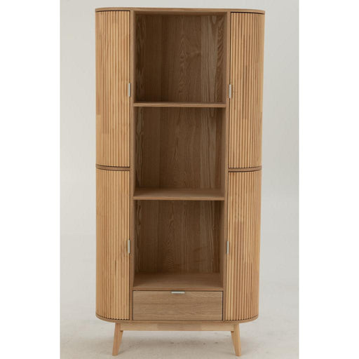 J-Line Kast Vakken rond mdf/dennenhout naturel-Vakkenkasten-J-Line