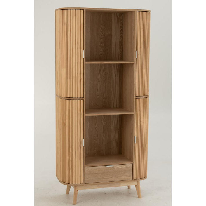 J-Line Kast Vakken rond mdf/dennenhout naturel-Vakkenkasten-J-Line