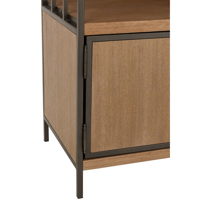 J-Line Kast Verschillende compartimenten hout/metaal naturel-Opbergkasten-J-Line