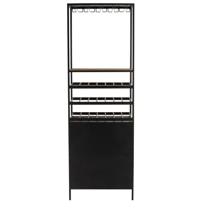 J-Line Kast Voor wijnflessen+glazen metaal/hout naturel-Wijnkasten-J-Line