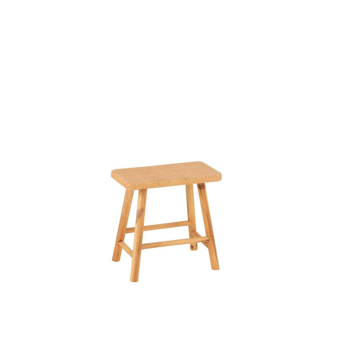 J-Line Kruk rechthoek riet/sparhout naturel-Krukken-J-Line