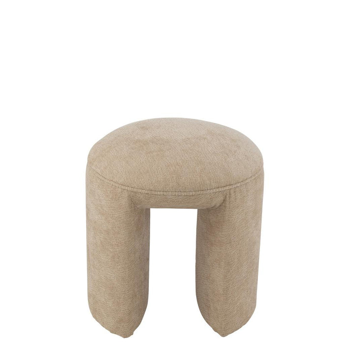 J-Line Kruk rond textiel beige-Krukken-J-Line