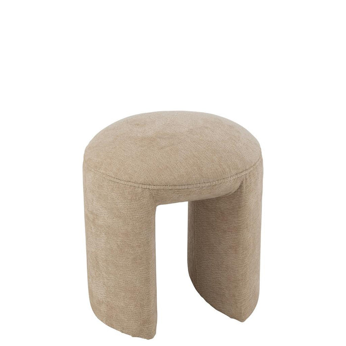 J-Line Kruk rond textiel beige-Krukken-J-Line