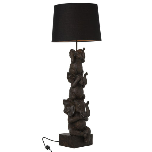 J-Line Lamp 3 Olifanten pol bruin-Tafellampen-J-Line