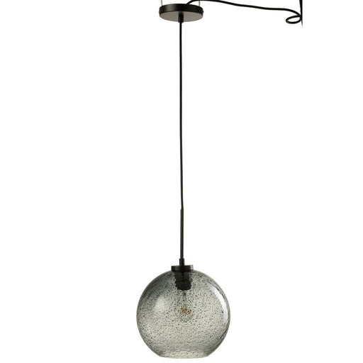 J-Line Lamp Bol spikkel glas grijs large-Hanglampen-J-Line