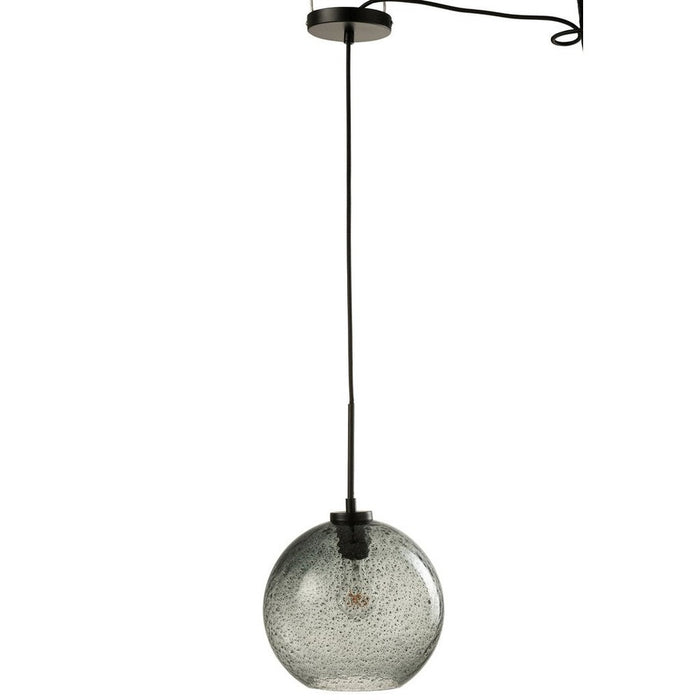 J-Line Lamp Bol spikkel glas grijs large-Hanglampen-J-Line
