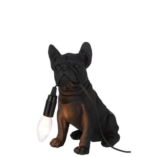 J-Line Lamp Bulldog poly zwart-Tafellampen-J-Line