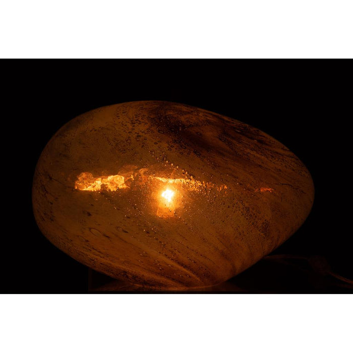 J-Line Lamp Dany ovaal glas bruin-Tafellampen-J-Line