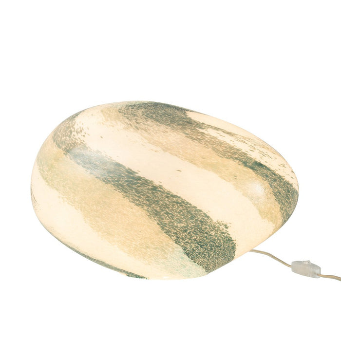 J-Line Lamp Dany strepen ovaal glas blauw-groen-Tafellampen-J-Line