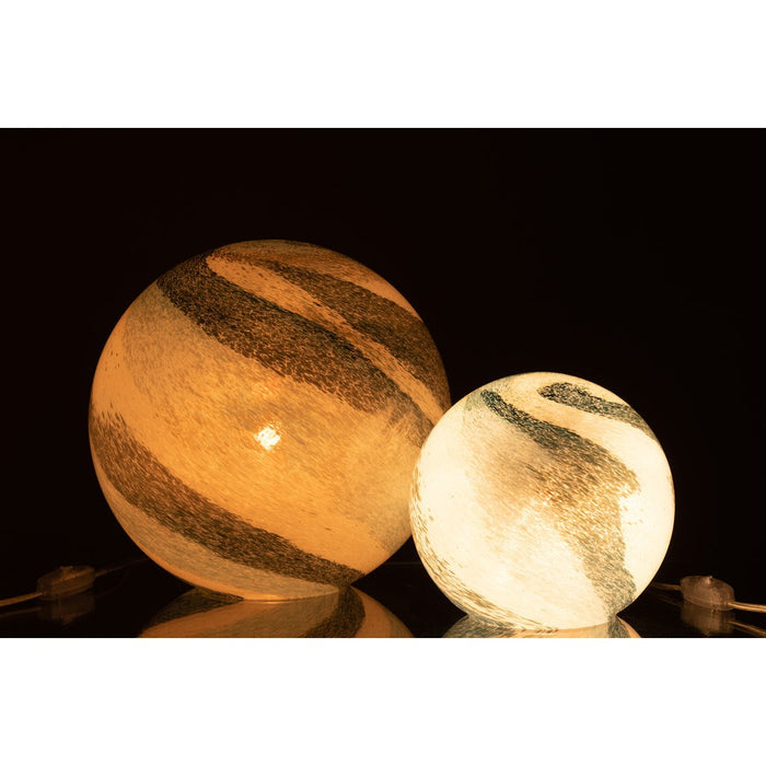 J-Line Lamp Dany strepen rond glas blauw-groen large-Tafellampen-J-Line