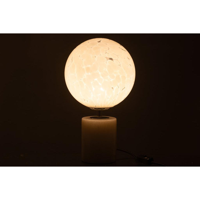 J-Line Lamp Dany vlekken op voet glas wit-Tafellampen-J-Line