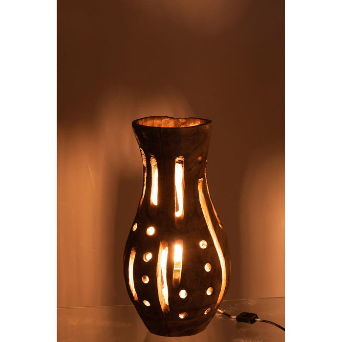 J-Line Lamp Elisabeth hout naturel-Tafellampen-J-Line