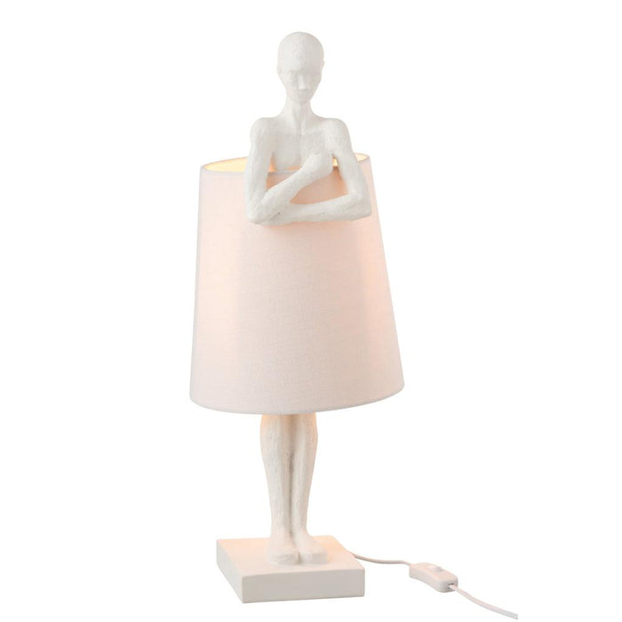 J-Line Lamp Figuur steunend poly wit-Tafellampen-J-Line