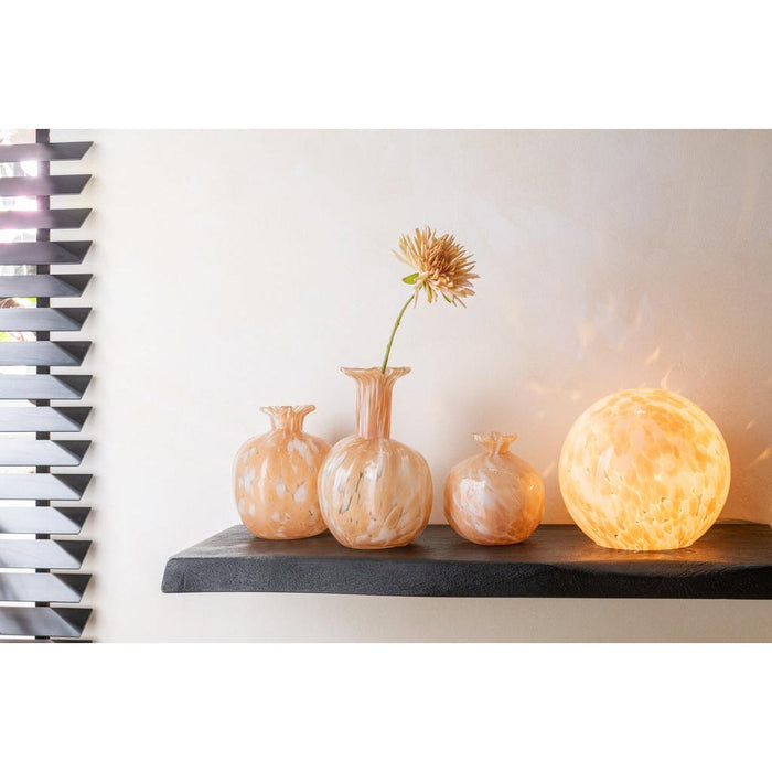 J-Line Lamp Melissa rond glas beige large-Tafellampen-J-Line