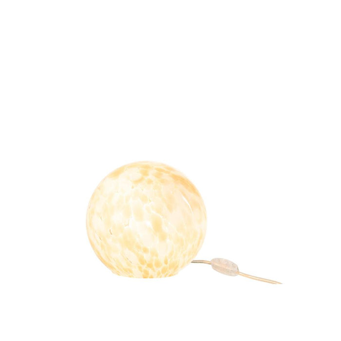 J-Line Lamp Melissa rond glas beige small-Tafellampen-J-Line