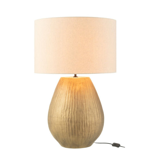 J-Line Lamp Nebu rond keramiek goud large-Tafellampen-J-Line