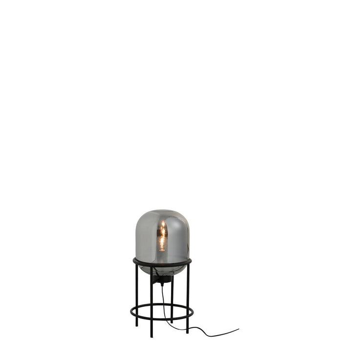 J-Line Lamp Op voet sasha glas/metaal zilver/zwart small-Vloerlampen-J-Line