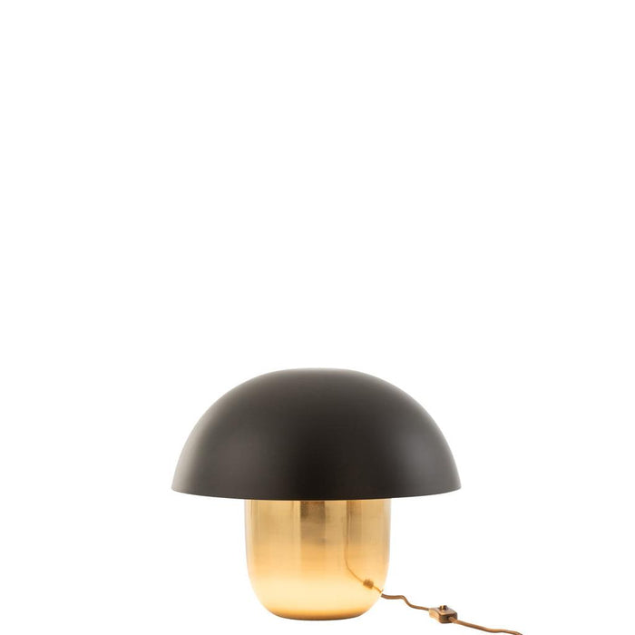J-Line Lamp Paddenstoel ijzer zwart/goud small-Tafellampen-J-Line