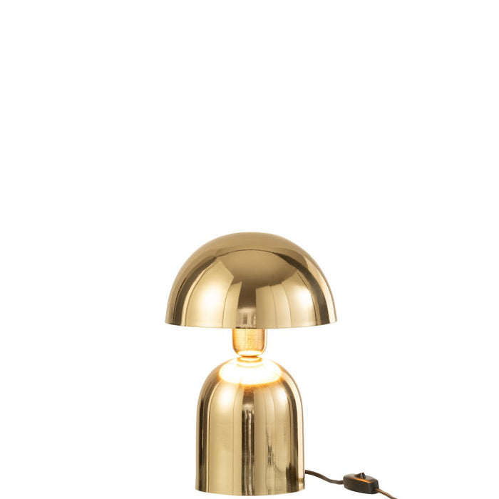 J-Line Lamp Paddenstoel metaal blinkend goud-Tafellampen-J-Line