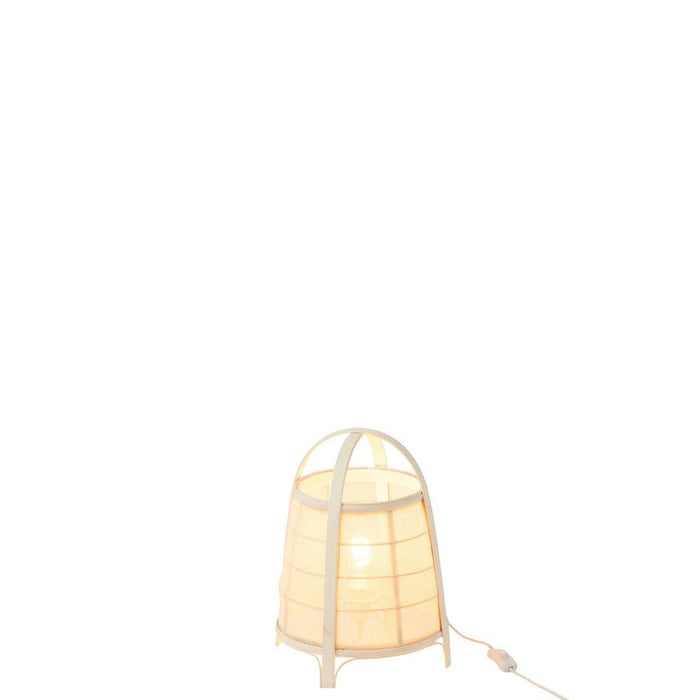 J-Line Lamp Rya katoen/bamboe wit small-Tafellampen-J-Line
