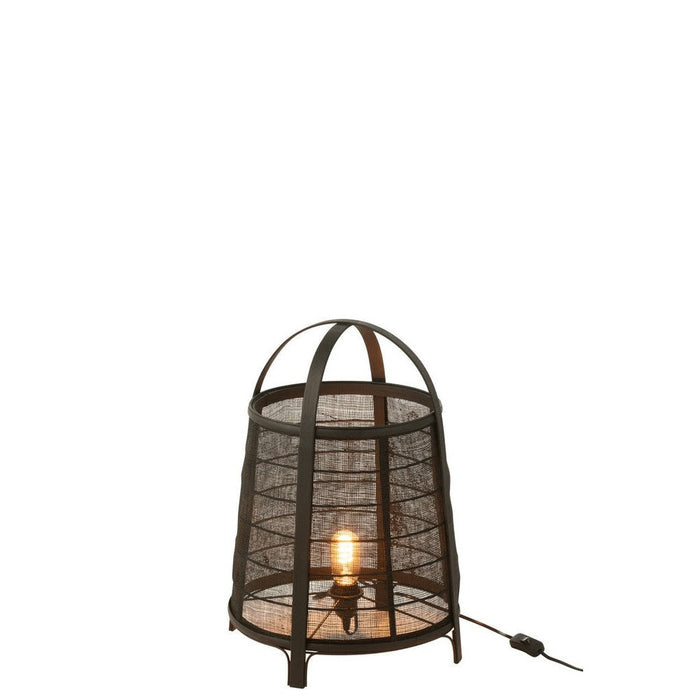 J-Line Lamp Rya katoen/bamboe zwart large-Tafellampen-J-Line