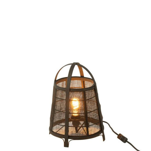 J-Line Lamp Rya katoen/bamboe zwart small-Tafellampen-J-Line