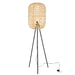 J-Line Lamp Staand tripod rond bamboe metaal naturel/zwart-Vloerlampen-J-Line