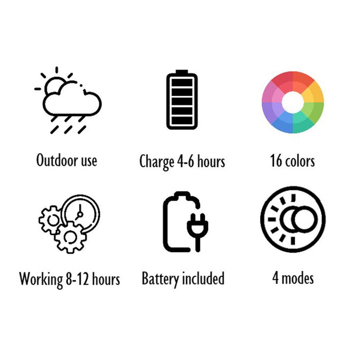J-Line Lamp Tafel buiten led plastiek mix-Tafellampen-J-Line