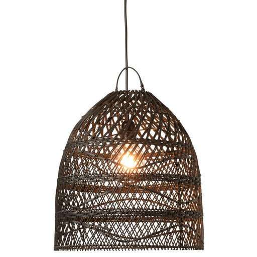 J-Line Lampkap Golven rotan zwart-Hanglampen-J-Line