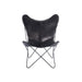 J-Line Lounge Stoel leder/metaal zwart-Fauteuils-J-Line