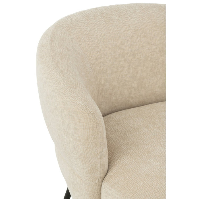 J-Line Loungestoel Mars populierenhout/schuim beige-Fauteuils-J-Line