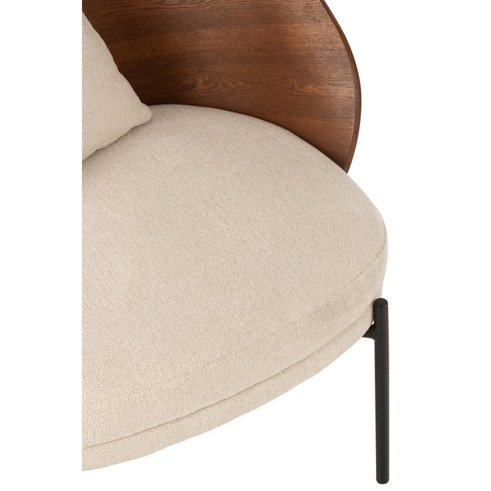 J-Line Loungestoel Multiplex/metaal bruin/beige-Eetkamerstoelen-J-Line