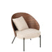 J-Line Loungestoel Multiplex/metaal bruin/beige-Eetkamerstoelen-J-Line