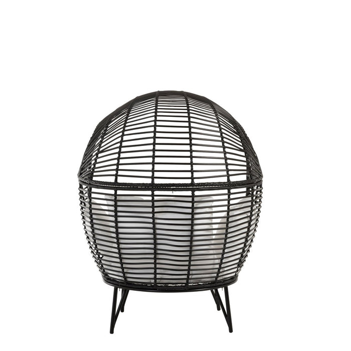 J-Line Loungestoel Ovaal staal zwart-Fauteuils-J-Line