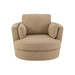 J-Line Loungestoel Swiv hout/textiel beige-Fauteuils-J-Line