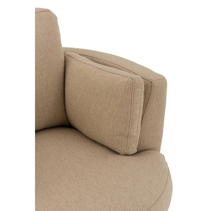 J-Line Loungestoel Swiv hout/textiel beige-Fauteuils-J-Line