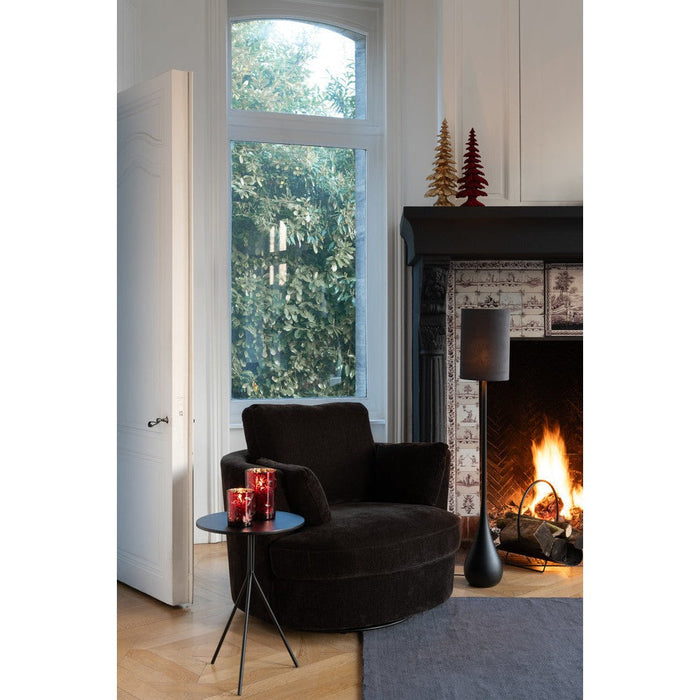 J-Line Loungestoel Swiv populierenhout/schuim donker bruin-Fauteuils-J-Line