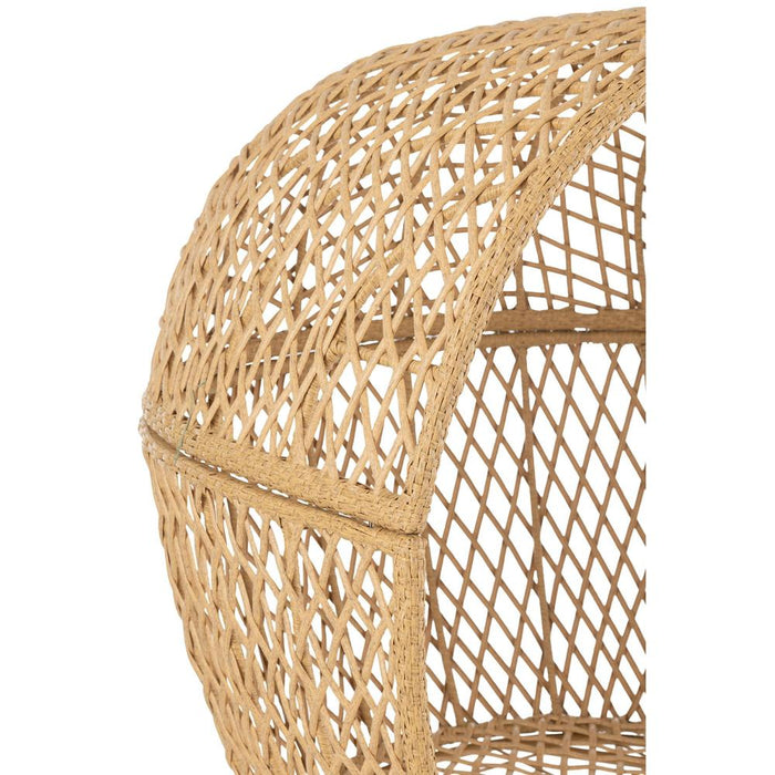 J-Line Loungestoel+kussens eva metaal/riet beige-Fauteuils-J-Line