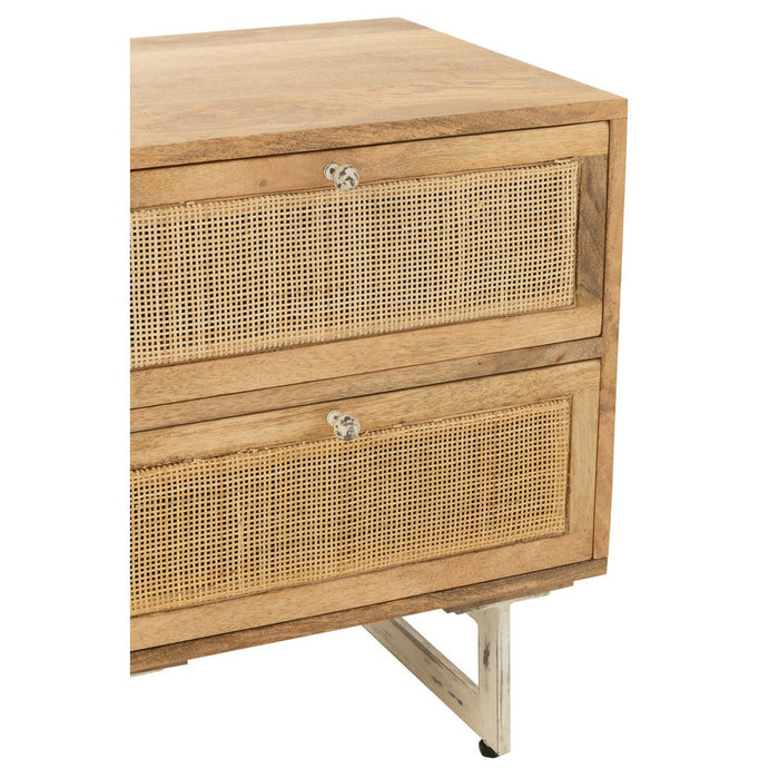 J-Line Nachtkast Rattan mangohout naturel-Salontafels-J-Line