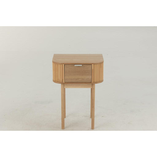 J-Line Nachtkast rond mdf/dennenhout naturel-Bijzettafels-J-Line