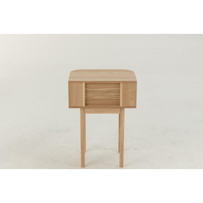 J-Line Nachtkast rond mdf/dennenhout naturel-Bijzettafels-J-Line