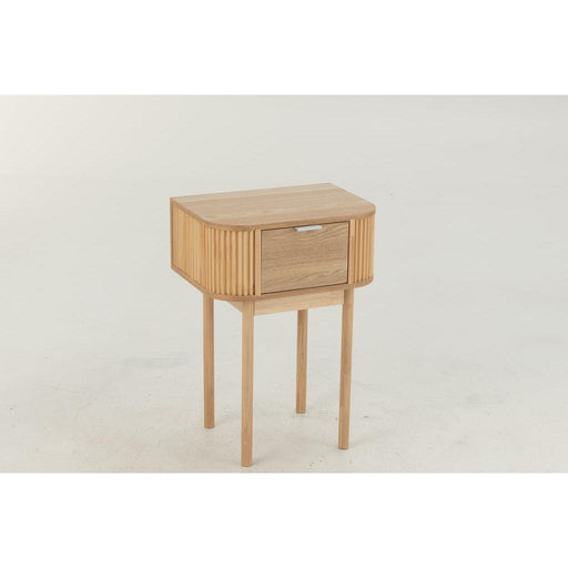 J-Line Nachtkast rond mdf/dennenhout naturel-Bijzettafels-J-Line