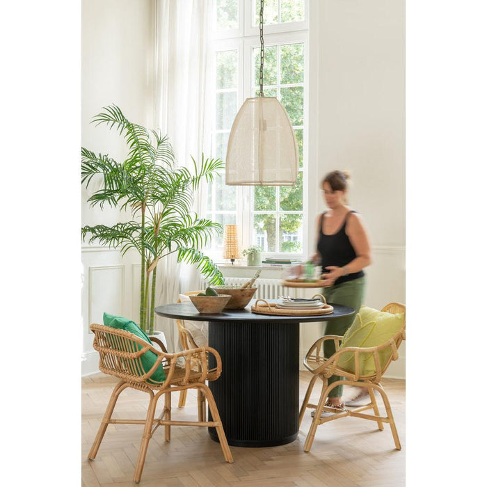 J-Line Plafondlamp Peer linnen/ijzer wit small-Hanglampen-J-Line