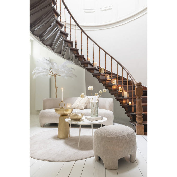 J-Line Poef Gebreid textiel/hout wit-Poefs-J-Line