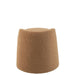J-Line Poef teddy rond+rugleuing bouclé camel-Poefs-J-Line