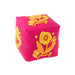 J-Line Poef vierkant bloem katoen roze/oranje/geel-Poefs-J-Line