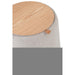 J-Line Poef/bijzettafel rond textiel/hout beige-Poefs-J-Line